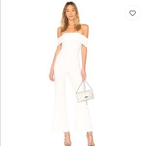 AUBREY OFF SHOULDER JUMPSUIT IN WHITE